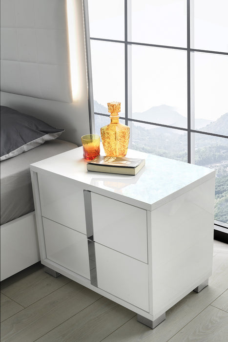 Giulia Night Stand Right Facing in White SR09-101R