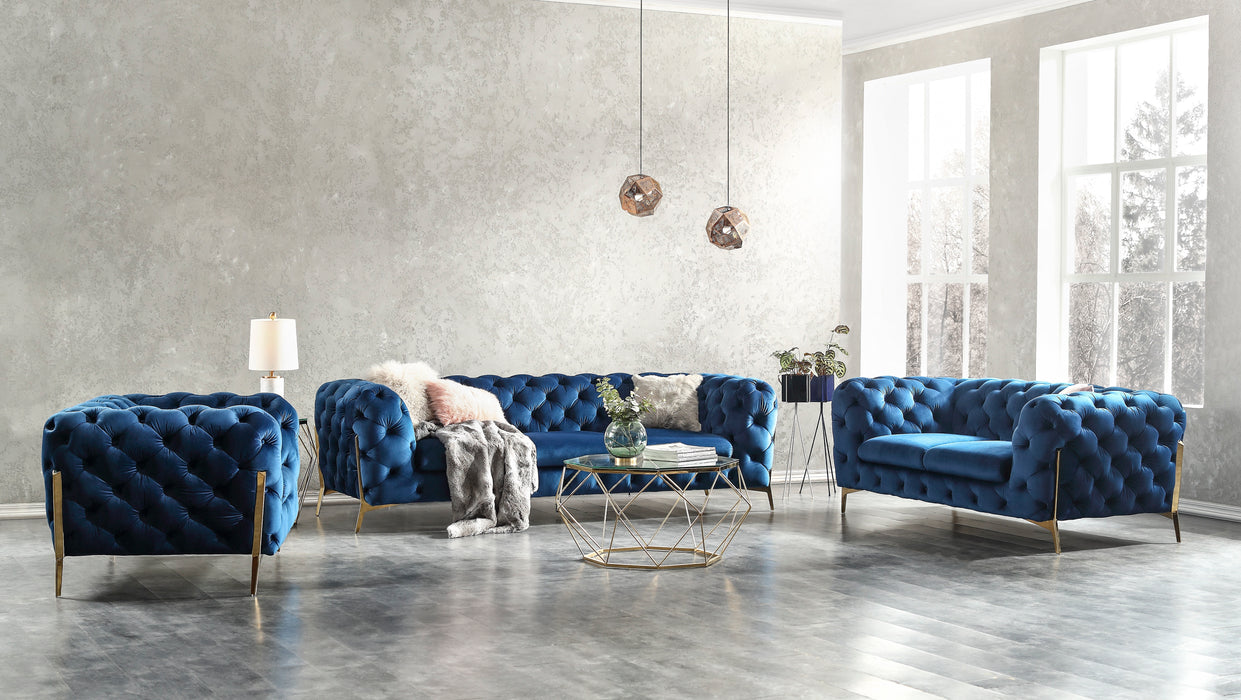 Glamour Love Seat in Blue 17182-L