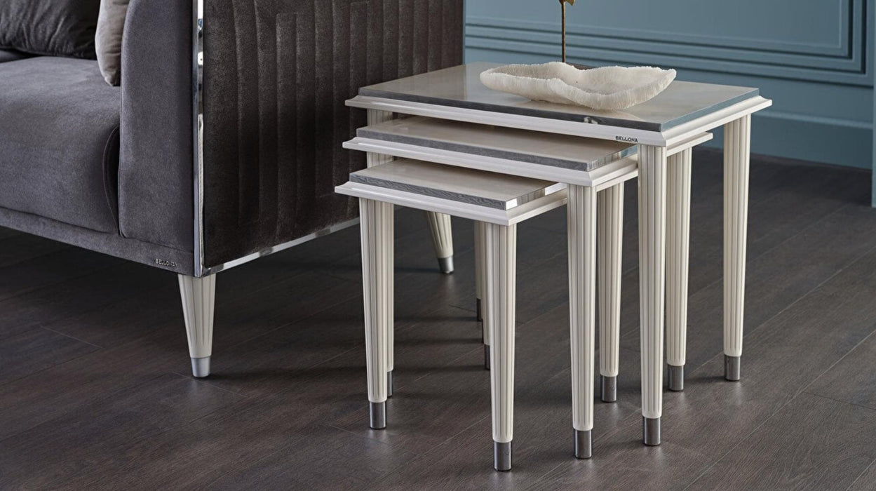 Gravita Nesting Table / Ivory Legs