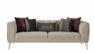 Gravita 3 Seat Sleeper - Deren Beige / Ivory Legs