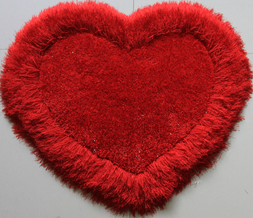 Heart Shape Hand Tufted 4-inch Thick Shag Area Rug (28-in x 32-in)
