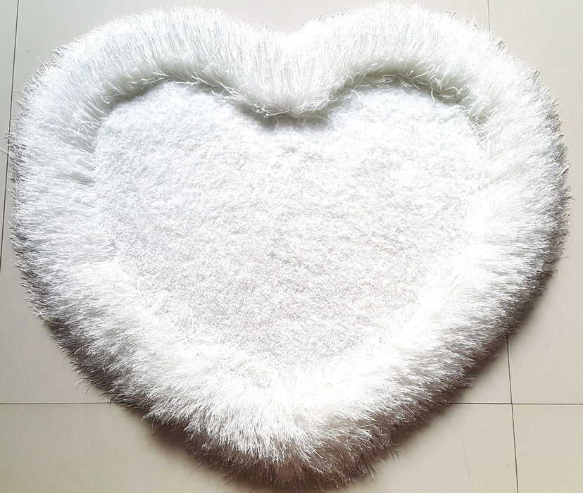Heart Shape Hand Tufted 4-inch Thick Shag Area Rug (28-in x 32-in)