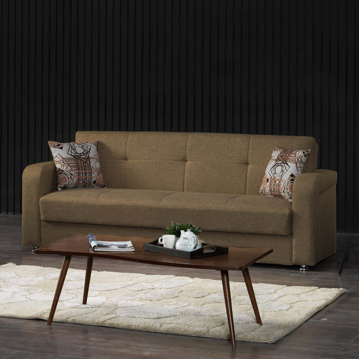 Ottomanson Harmony Collection Upholstered Convertible Sofabed with Storage