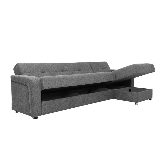 Ottomanson Harmony Collection Upholstered Convertible Sectional with Storage HAR-BN-PU-XLSEC