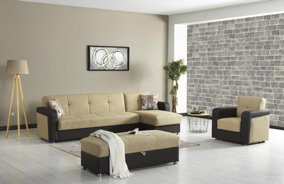 Harmony Sectional - Beige/pu