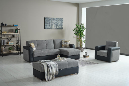 Harmony Sectional - Gray/black Pu
