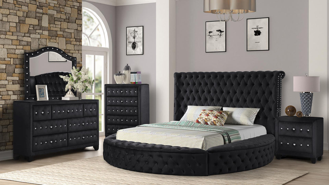 Hazel Bedroom Set – Hazel Queen 5 Pc Bedroom Set in Black by Galaxy Home Furnishings