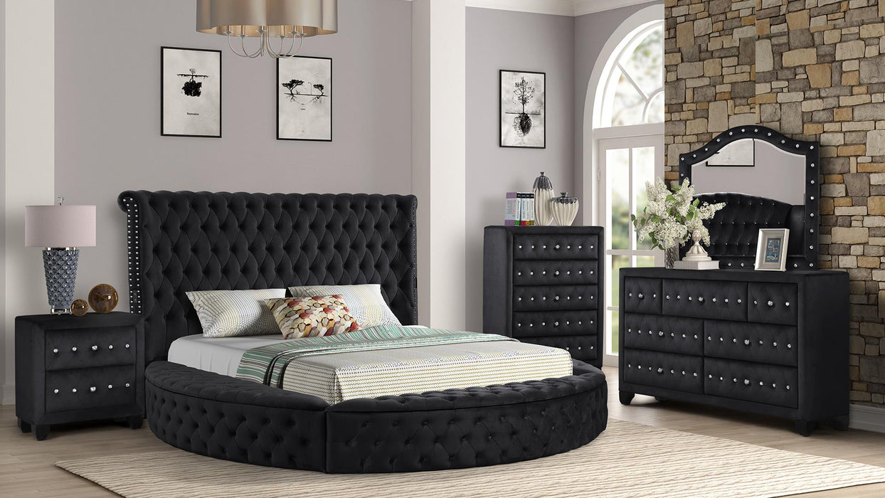 Hazel Bedroom Set – Hazel King 5 Pc Bedroom Set in Black by Galaxy Home Furnishings