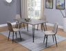 Contemporary Dining Set w/ Laminated Wooden Top & 4 Chairs HEATHER-5PC