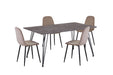 Contemporary Dining Set w/ Laminated Wooden Top & 4 Chairs HEATHER-5PC