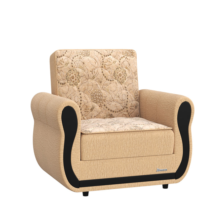 Ottomanson Havana Collection Upholstered Convertible Armchair with Storage