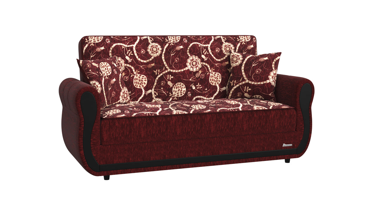 Ottomanson Havana Collection Upholstered Convertible Loveseat with Storage