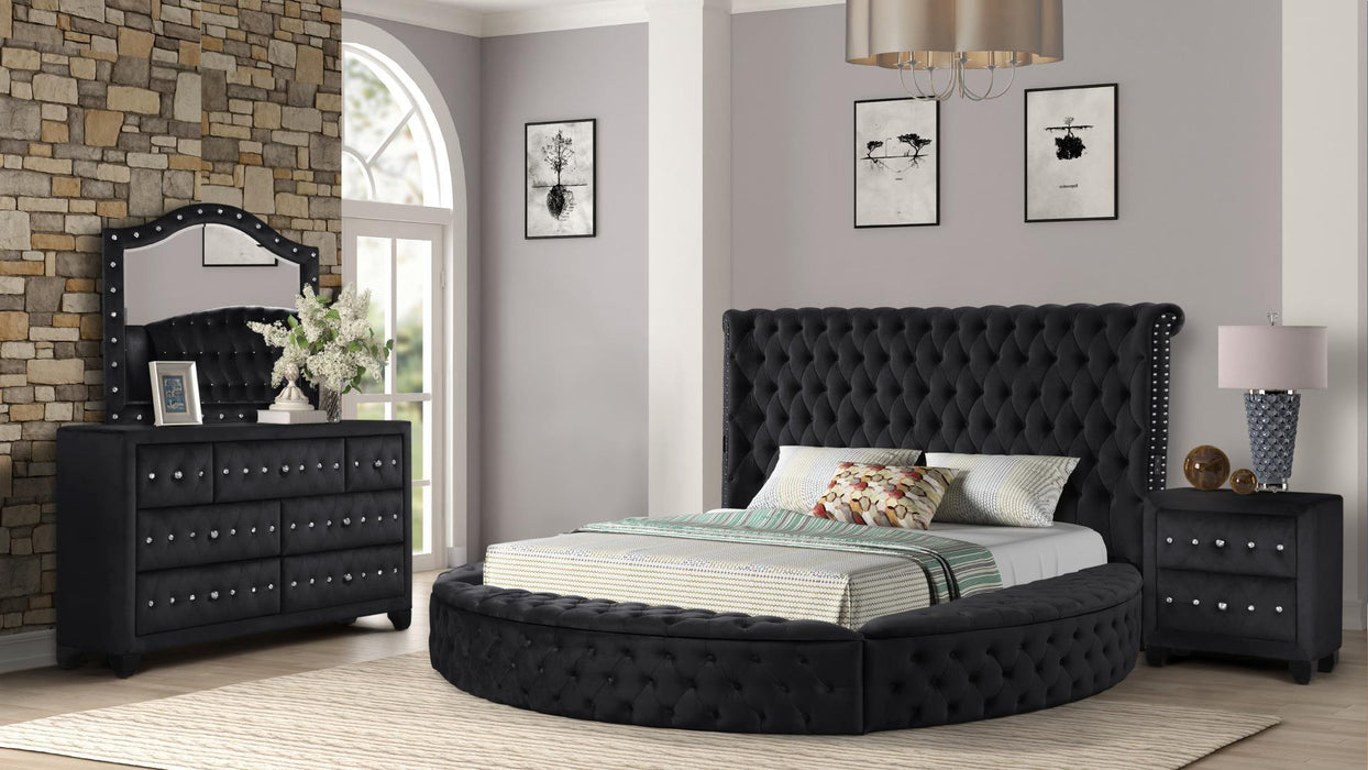 Hazel Bedroom Set – Hazel King 4 Pc Bedroom Set in Black by Galaxy Home Furnishings
