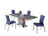 Contemporary Dining Set w/ Marble Table & 4 Motion-Back Chairs ISABEL-MOLLY-5PC