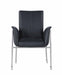 Contemporary Arm Chair w/ Casters IVORY-AC-BLK