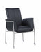 Contemporary Arm Chair w/ Casters IVORY-AC-BLK