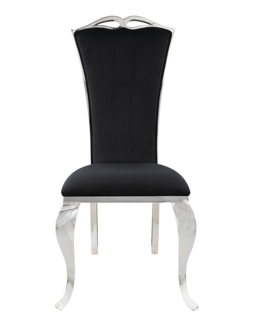 Modern Tall-Back Side Chair w/ Cabriole Legs - 2 per box JAMIE-SC-BLK