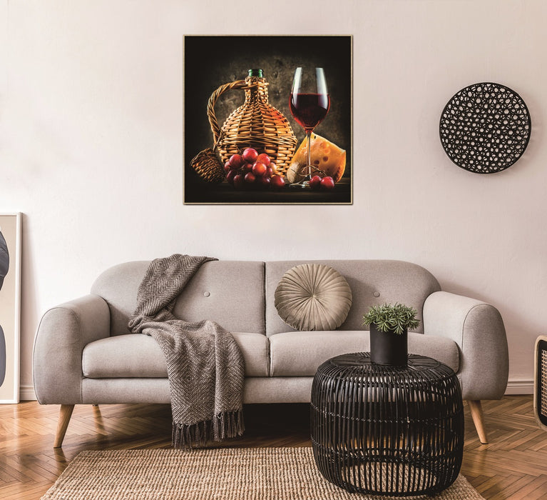 Oppidan Home Framed Wine and Cheese Pairing Acrylic Wall Art (48H x 48W)