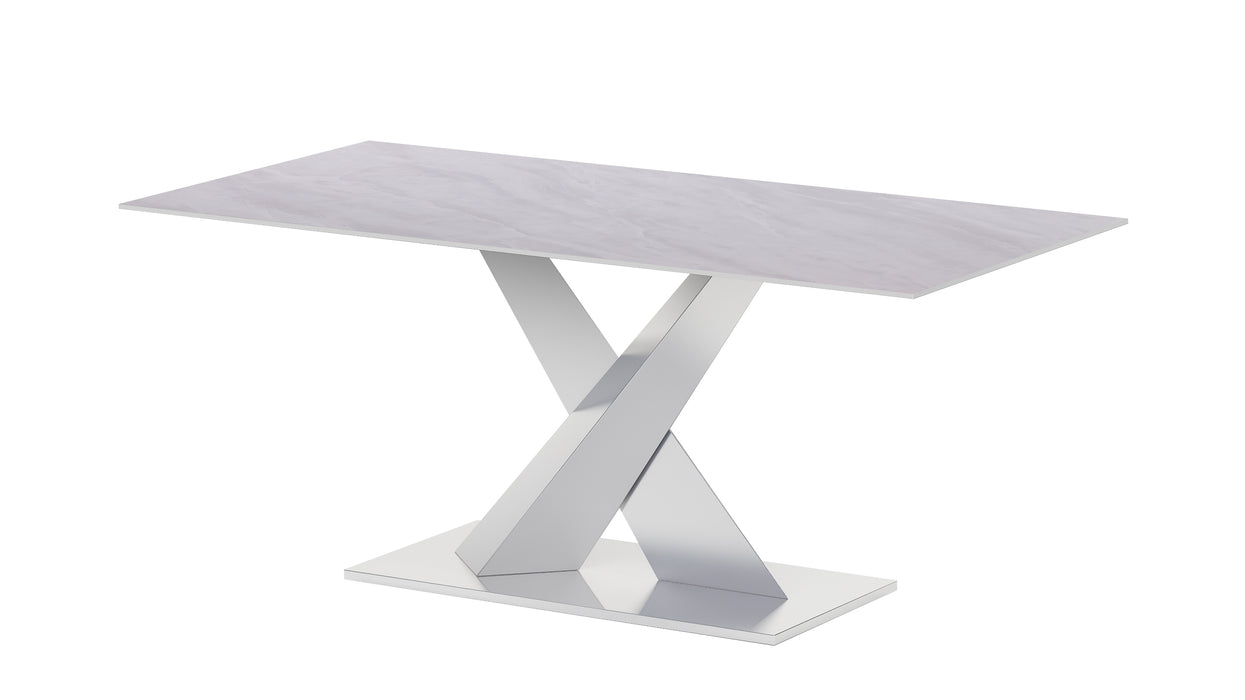 Contemporary Sintered Stone Top Table w/ Steel Base JENNIFER-DT