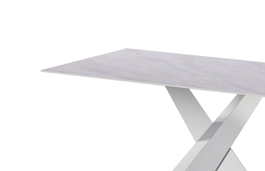 Contemporary Sintered Stone Top Table w/ Steel Base JENNIFER-DT