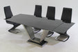 Contemporary Dining Set w/ Black Marble Table & Z-Shaped Chairs JESSY-TARA-5PC