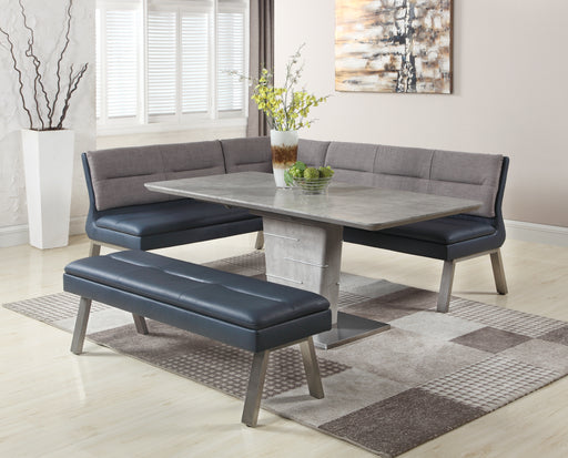 Dining Set w/ Extendable Table, Reversible Nook & Bench JEZEBEL-3PC