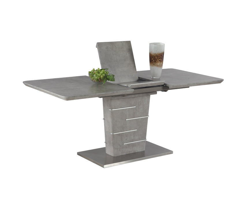 Concrete Veneer Top Dining Table w/ Butterfly Extension