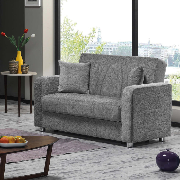 Ottomanson Elegance Collection Upholstered Convertible Loveseat with Storage