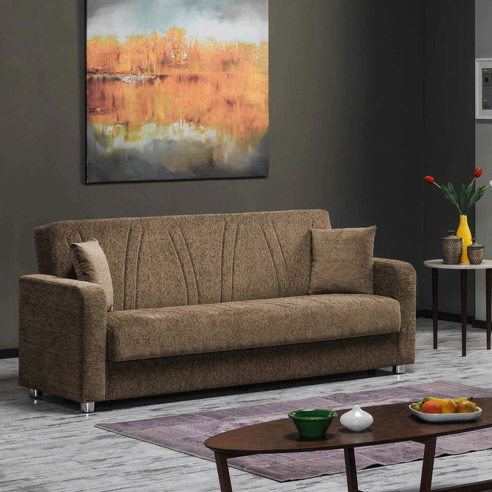 Ottomanson Elegance Collection Upholstered Convertible Sofabed with Storage