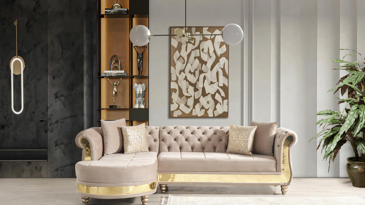 Julia Sectional – Julia Sectional Sofa Taupe by Galaxy Home Furnishings