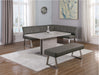 Contemporary Dining Set w/ Extendable Table, Nook & Bench KALINDA-3PC