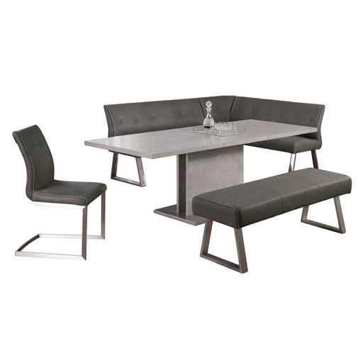 Contemporary Dining Set w/ Extendable Table & 4 Upholstered Chairs KALINDA-5PC