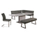 Contemporary Dining Set w/ Extendable Table & 4 Upholstered Chairs KALINDA-5PC