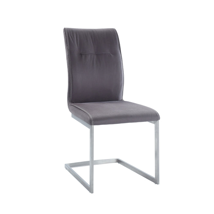 Contemporary Cantilever Side Chair w/ Highlight Stitching - 2 per box KALINDA-SC-GRY