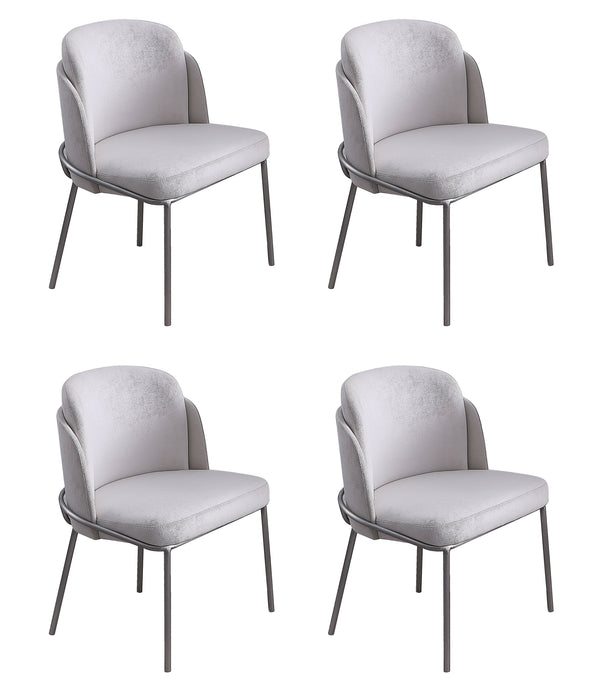 Contemporary Double-layered Curved Back Side Chair - 2 per box KAMILA-SC-WHT