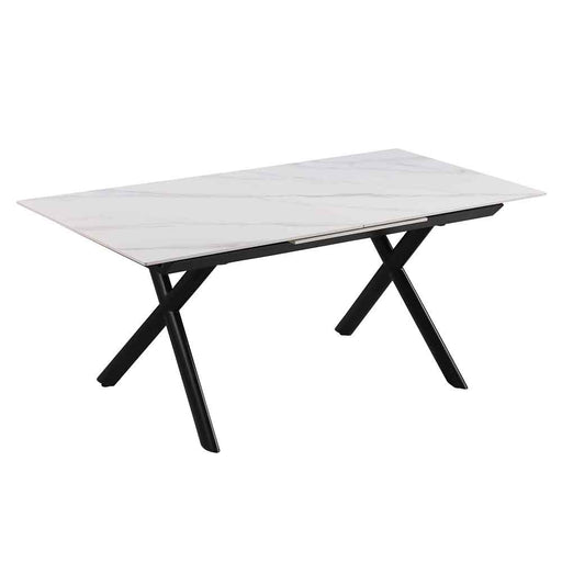 Extendable Sintered Stone Top Dining Table w/ Steel Base KAROL-DT
