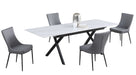 Dining Set w/ Extendable Sintered Stone Top Table & 4 Chairs KAROL-KELLY-5PC