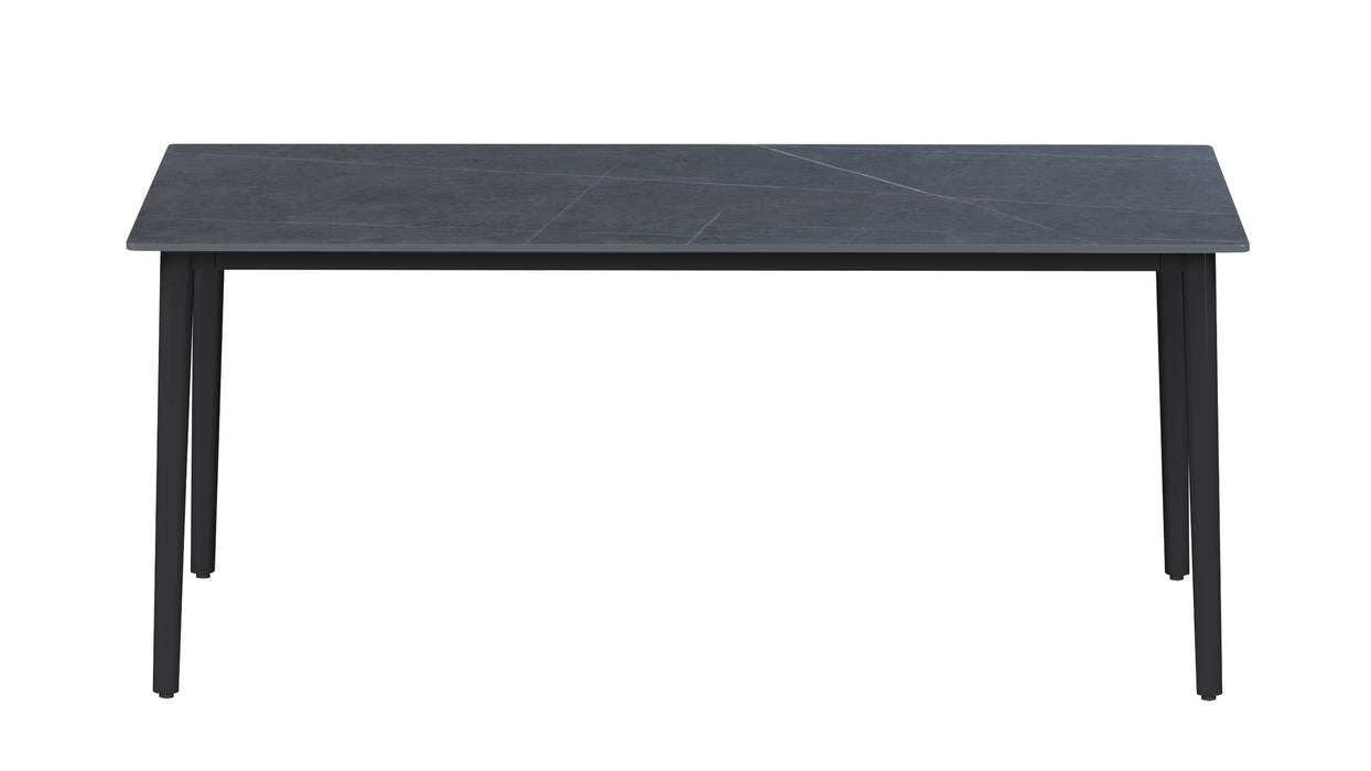 Marbleized Sintered Stone Top Table w/ Steel Four-legged Base KATE-DT