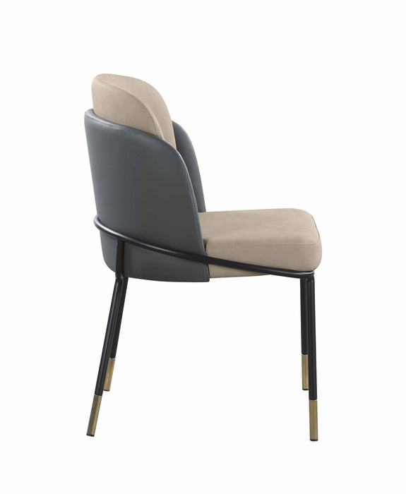 Curved Back 2-Tone Side Chair w/ Golden Accents - 2 per box KATHERINE-SC-2TONE