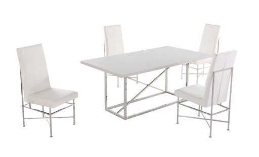 Contemporary Dining Set with Butterfly Extendable Table & 4 Side Chairs KENDALL-5PC