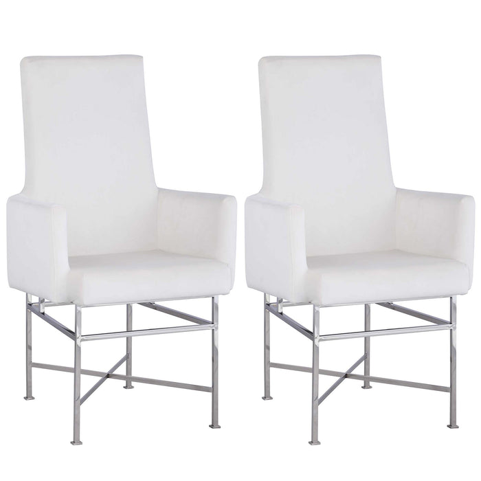 Contemporary Arm Chair w/ Steel Frame - 2 per box KENDALL-AC-CRM