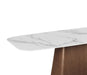 Modern Marbleized Sintered Stone Top Table w/ Wooden Base KENZA-DT