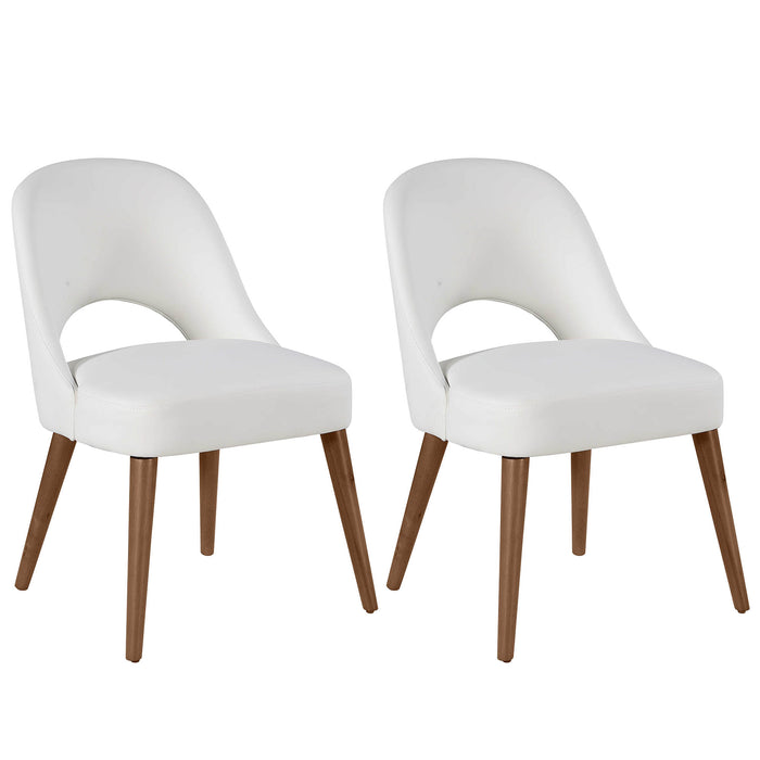 Open Back Side Chair w/ Solid Wood Legs - 2 Per Box KENZA-SC-WHT