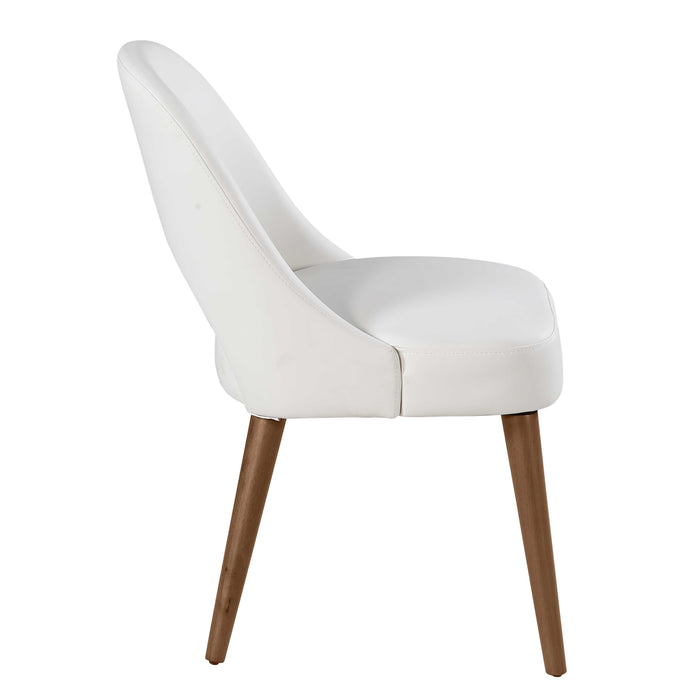 Open Back Side Chair w/ Solid Wood Legs - 2 Per Box KENZA-SC-WHT