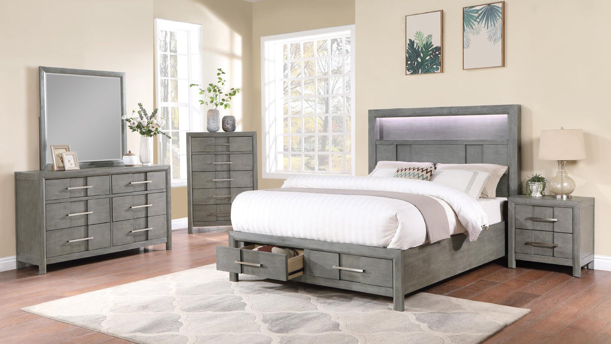 Kenzo Bedroom Set – Kenzo Queen 5 Pc Bedroom Set in Gray by Galaxy Home Furnishings