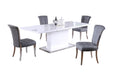 Modern Dining Set w/ Extendable White Table & Gray Chairs KRISTA-IRIS-5PC-GRY