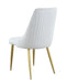 Stitched Channel Back Side Chair w/ Golden Legs - 2 Per Box KRISTEN-SC-WHT