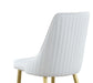 Stitched Channel Back Side Chair w/ Golden Legs - 2 Per Box KRISTEN-SC-WHT