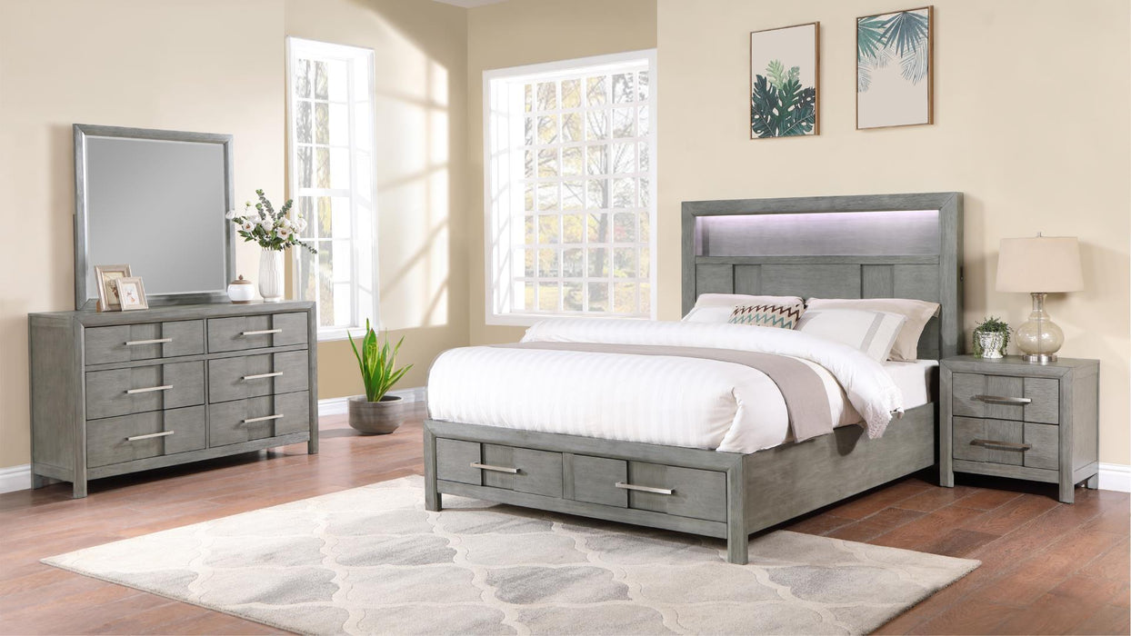 Kenzo Bedroom Set – Kenzo Queen 4 Pc Bedroom Set in Gray by Galaxy Home Furnishings