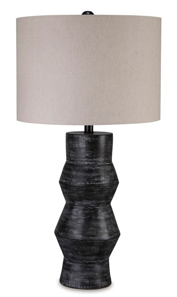 Kerbert 2-Piece Lamp Set - Black/Gray